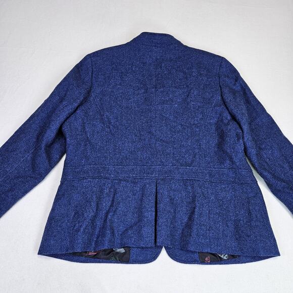 Talbots Tweed Blazer Women 20 Wool Blend Blue Classic Quiet Luxury Plus Size NEW - Picture 8 of 16